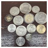 US coins - half dollars, dollars, etc
