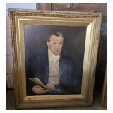 19th-century portrait of a man painting - oil on