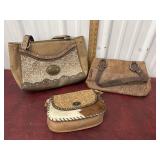 2 Justin Brand purses and Western cork and