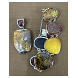 .925 signed bracelet and pendant