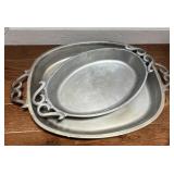 Pewter trays/cookeare. Stamped ï¿½Pewtarex York OAï¿½