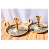Pair of Vintage Brass Candle Holders