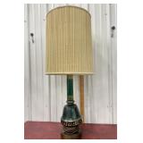 Large green art glass lamp - bldg2