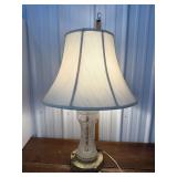 Large etched glass lamp *needs repair to bottom