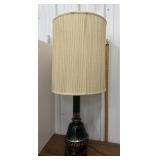 Large green glass lamp *barn find
