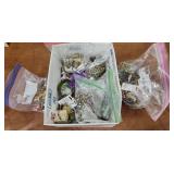 Costume jewelry earrings pins, bits and pieces,