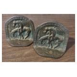 1928 "The last Trail" Native American Bookends