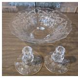 Pretty Center bowl with candlesticks
