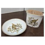 Royal Worcester butterpat? & toothpick?