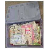 Tub of wrapping paper and gift boxes - clean
