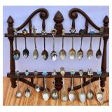 Collectible & Souvenir Spoons and Display Holder.