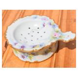 Antique Hand Painted M. Crowley Tea Strainer