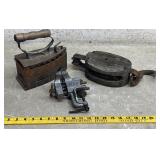 Vise, Pulley & Sad Iron