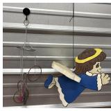 Angel wind chimes & wooden hanging angel