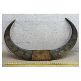 Water Buffalo Horns w/ scrimshaw village scenes