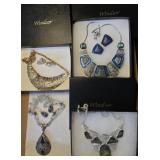 4 Windsor necklaces & 3pr matching earrings