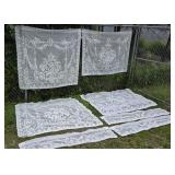 4 Lace Curtain Panels (2 - 53x58 & 2 - 45x58) & 3