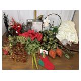Christmas tree skirt, table runner, garland,