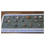 20 rings in Sarah Coventry ring case