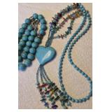 2 heavy turquoise / Southwest style necklaces