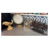 Boho Carved Wood Flowers on stand Danbury clock (