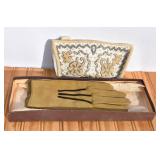 Beaded Clutch & Vintage Gloves