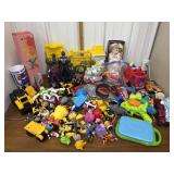 Assorted toys- leapfrog, action figures, puzzles,