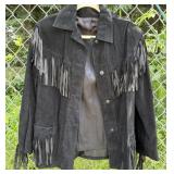 Suede jacket w/ fringe- size 8