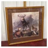 'Scene in Braemar - Highland Deer,' Print