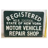 Motor Vehicle Repair Shop Sign - double sided