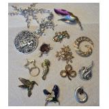 Some signed Brooches and 1 pr earrings