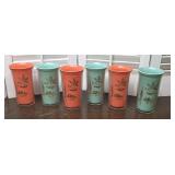 6 retro Double Walled Insulated Mugs