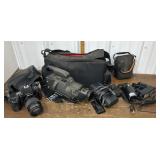 Sony video recorders, Nikon camera w/ cases