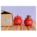 MCM Japan Jelly Jar Lego Red Bean Pot T-pick &