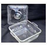 1920's Etched Pyrex Square Casserole