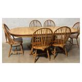 NICE Solid Oak 'Keller' Table, 6 Chairs & 3 leaves