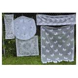 Sheer curtain and tablecloths