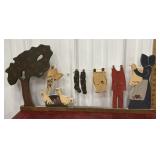 Wooden cloths line decor.