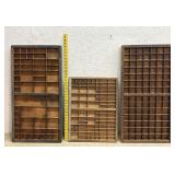 3 Type Trays w/ brass corners