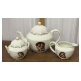 M. J. Hummel teapot, creamer, sugar