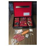 Black jewelry box with contents