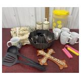 Mugs, shot glasses, bathroom showe curtain etcï¿½