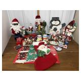 Assorted Christmas decor- nutcracker, snowmen,