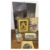 Artwork, clock- 6 pieces