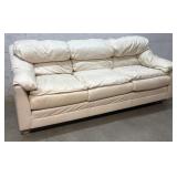 Leather Sofa (cream) - Nicely worn in - 68ï¿½