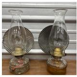 Vintage Oil Lamps w/light reflectors