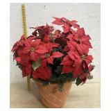 Artificial Poinsettia in decorative planter- pick
