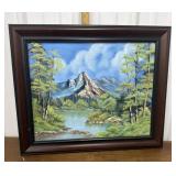 Mountain scene painting- signed Maggie