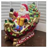 Light up Ceramic Santa sleigh - battery operated