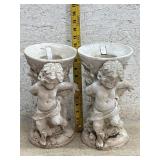 Pair of Resin Cherub Planters